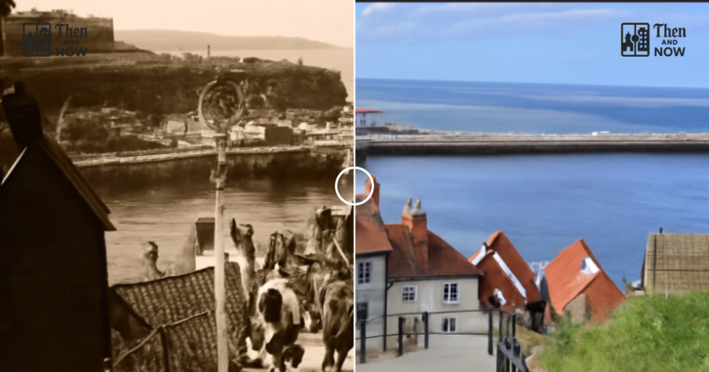 Then and now comparison: 199 Steps, Whitby 1931 – 2026