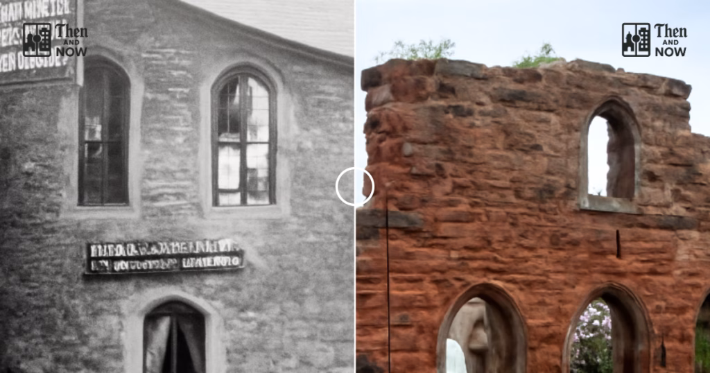 Then and now comparison: Almshouses, Exeter 1930 – 2025