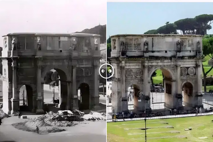 Arch Of Constantine Rome 1943 – 2025 - BOTH