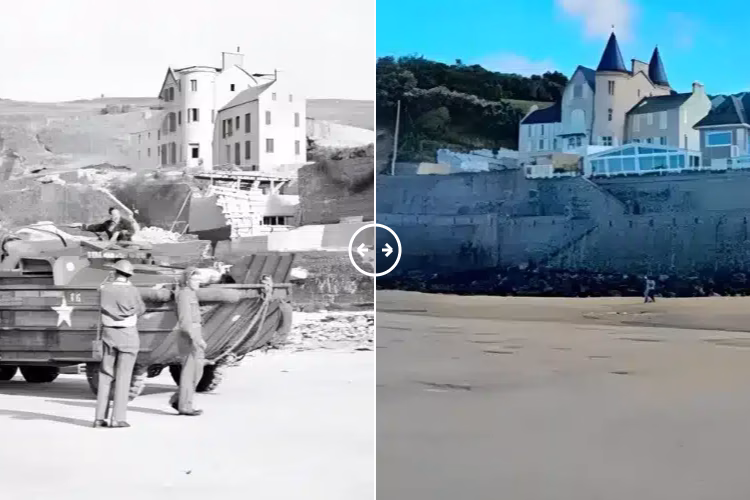 Arromanches Normandy 1940s -2025 - BOTH