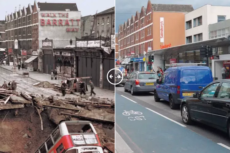 Then and now comparison: Balham High Street London 1940 – 2018