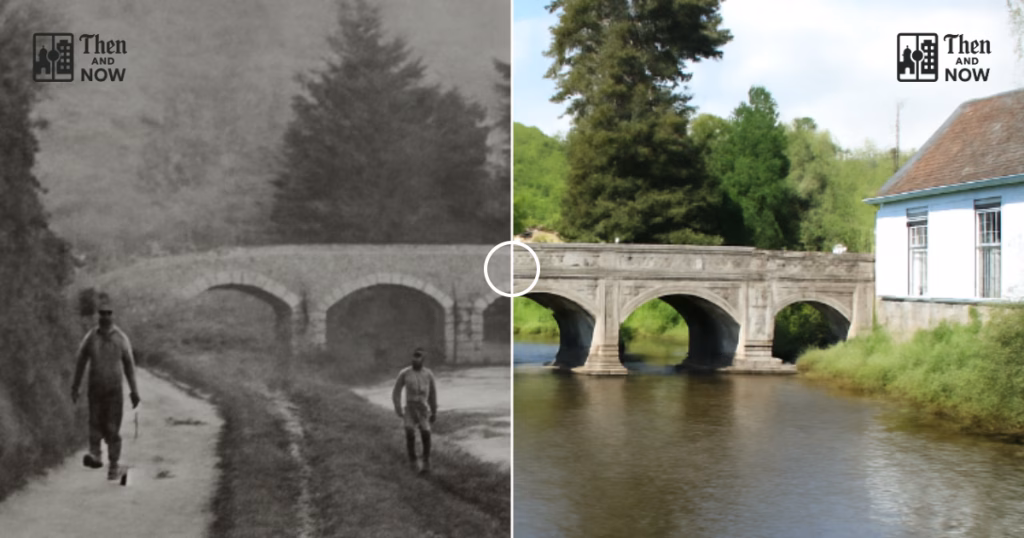 Then and now comparison: Barle Bridge, Dulverton 1900 – 2026