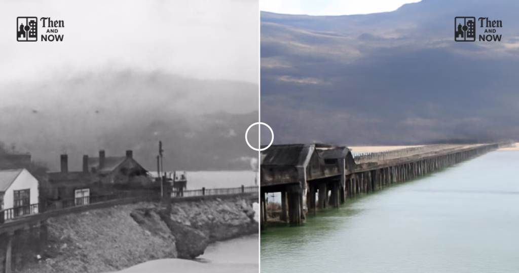 Then and now comparison: Barmouth Bridge 1902 – 2026
