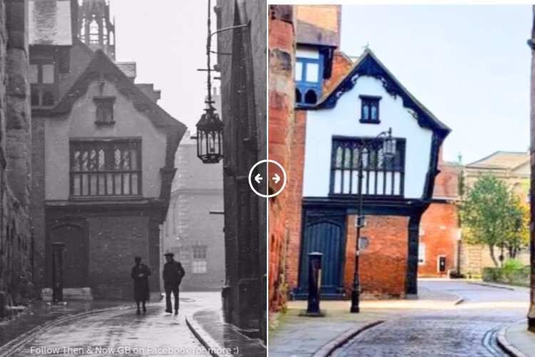 Then and now comparison: Bayley Lane Coventry c 1900 – 2024
