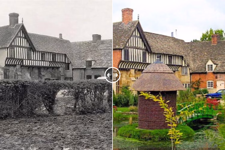 Then and now comparison: Brockworth Court Gloucestershire 1920 – 2024