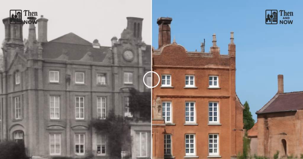 Then and now comparison: Cockfield Hall, Yoxford 1900 – 2024