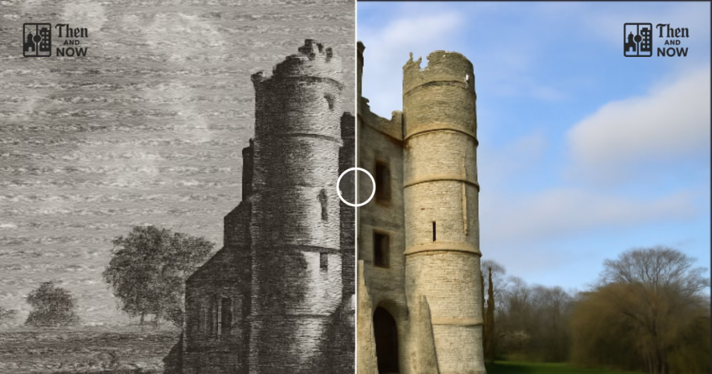Then and now comparison: Donnington Castle, Berkshire 1786 – 2024