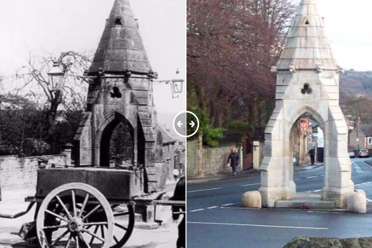 Then and now comparison: Dronfield High Street 1900 – 2024