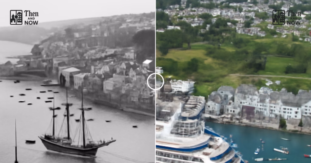 Then and now comparison: Fowey Harbour 1898 – 2026