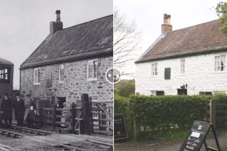 Then and now comparison: George Stephenson’s Birthplace 1932 – 2024