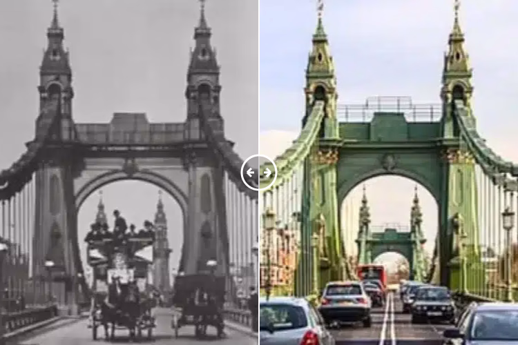Hammersmith Bridge London 1900s – 2024 - BOTH