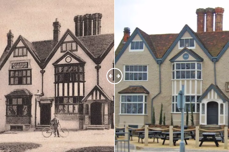 Then and now comparison: Horse & Groom Guildford  1910 – 2024