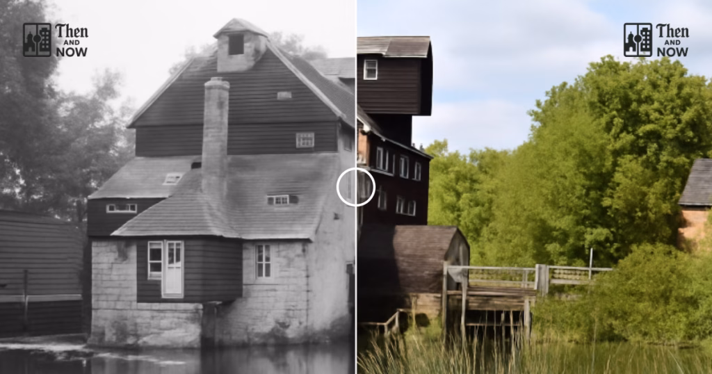 Then and now comparison: Houghton Mill 1902 – 2024