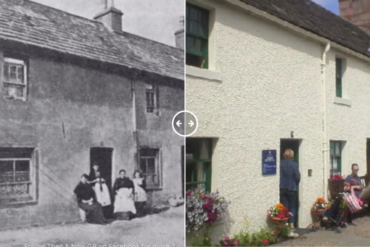 Then and now comparison: J M Barrie’s Cottage 1900 – 2024