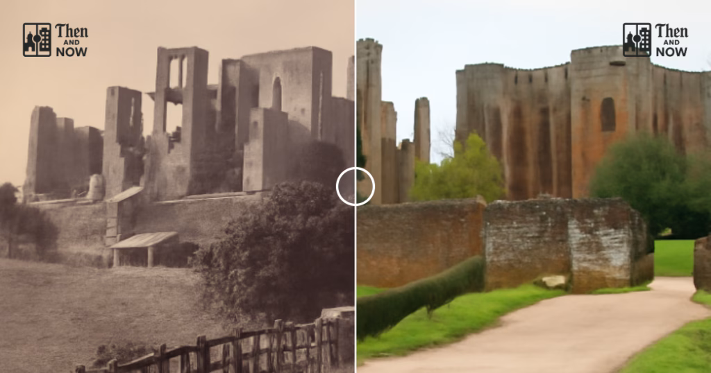 Then and now comparison: Kenilworth Castle, Warwickshire 1865 – 2024