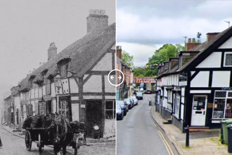 Then and now comparison: King Street Knutsford 1908 – 2024