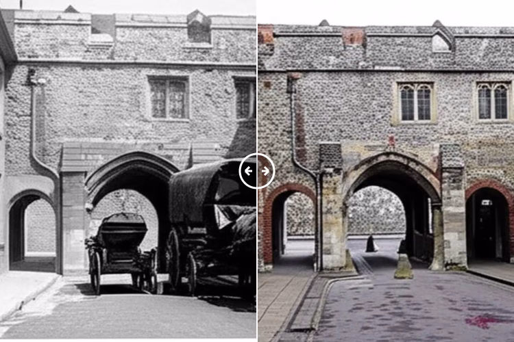 Then and now comparison: Kingsgate Winchester c1900 – 2025