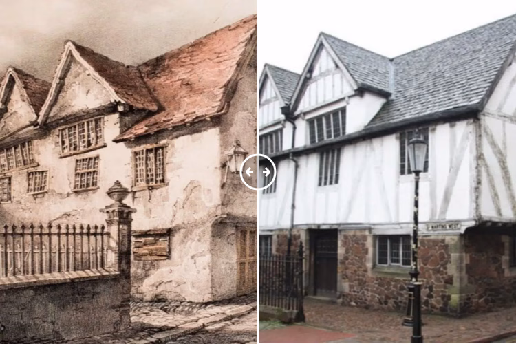 Then and now comparison: Leicester Guildhall 1830 – 2024