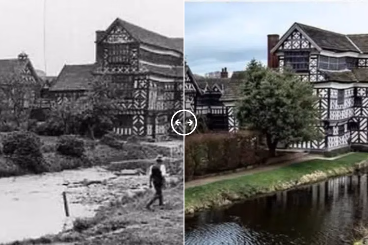 Little Moreton Hall in Cheshire 1935 – 2025 - BOTH