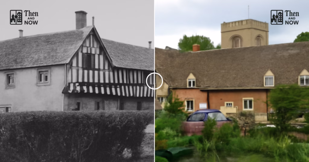 Then and now comparison: Llanthony Priory 1920 – 2025