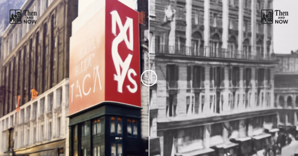 Then and now comparison: Macy’s, New York 1905 – 2005