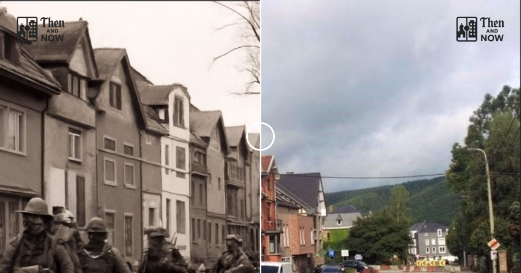 Then and now comparison: Malmédy, Belgium 1944 – 2016