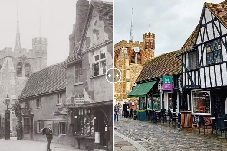 Market Place in Hitchin 1908 – 2024 - BOTH