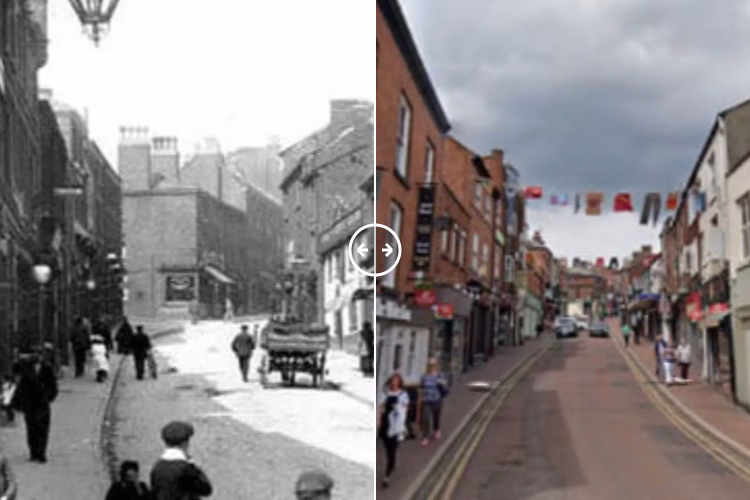 Mill Street Macclesfield c1900 – 2025 - BOTH