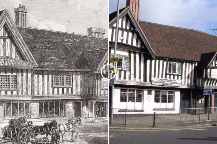 Then and now comparison: Old Crown Birmingham 1865 – 2024