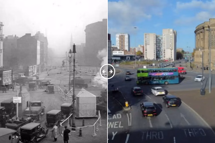 Then and now comparison: Old Haymarket Liverpool 1920s – 2024