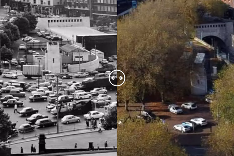Then and now comparison: Old Haymarket Liverpool 1970s – 2024