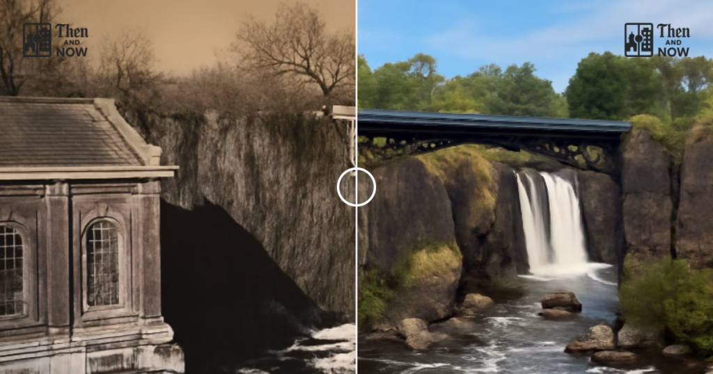 Then and now comparison: Paterson Falls, New Jersey 1890 – 2026
