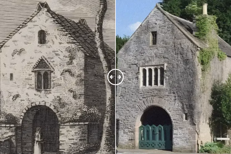 Priory Gatehouse Usk Wales 1800 – 2024 - BOTH
