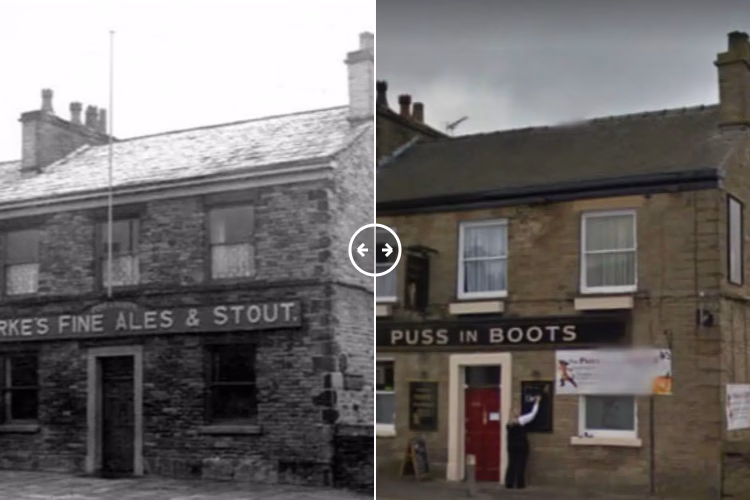 Puss in Boots Buxton Road Macclesfield c1900 – 2025 - BOTH