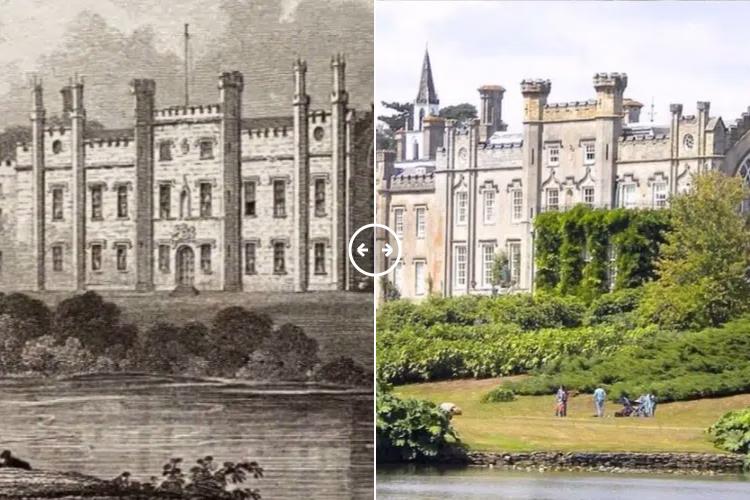 Then and now comparison: Sheffield Park House East Sussex 1819 – 2024
