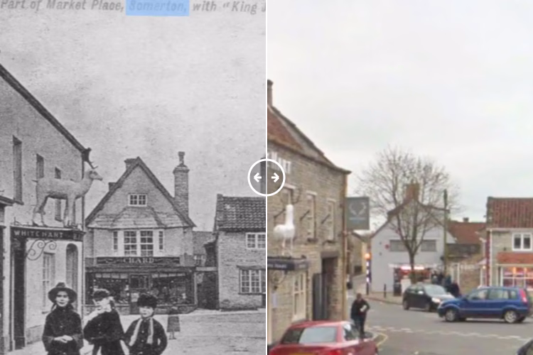 Then and now comparison: Somerton Somerset 1890 – 2024