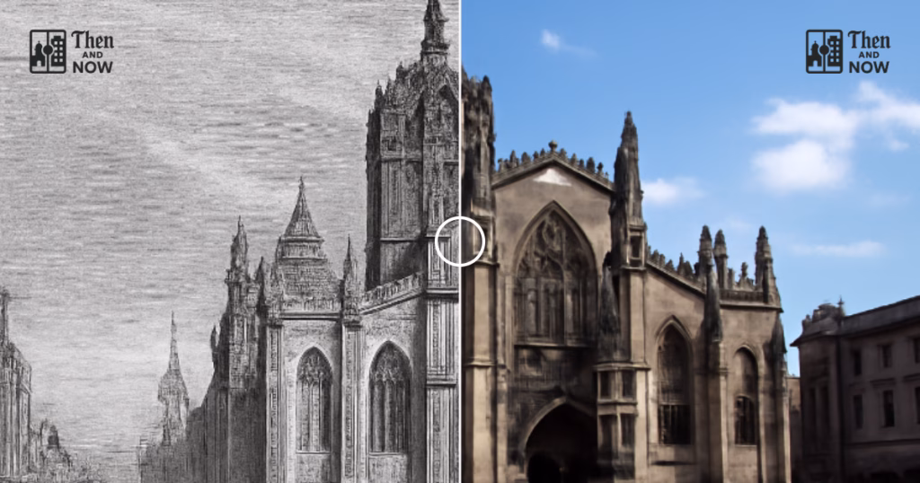 Then and now comparison: St Giles’ Cathedral 1883 – 2025
