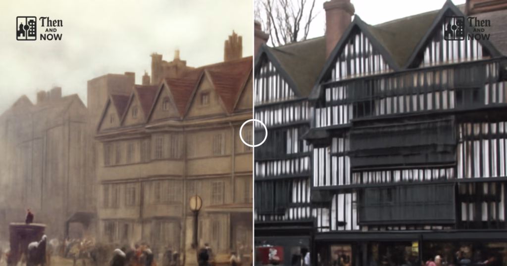 Then and now comparison: Staple Inn 1887 – 2024