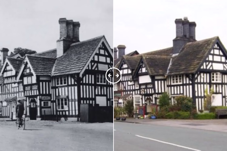 Then and now comparison: The Bear’s Head Brereton 1910 – 2024