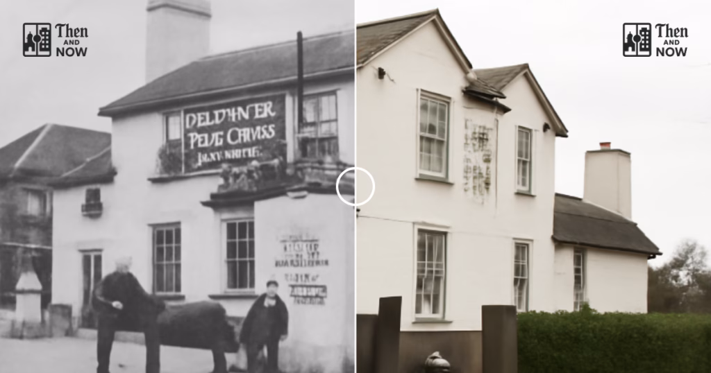 Then and now comparison: The Cock Inn, Headley 1900 – 2023