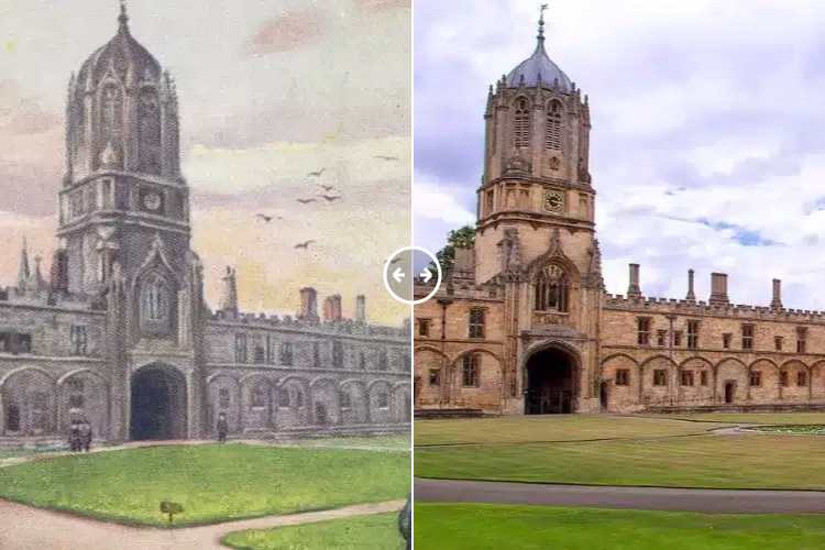 The Great Quadrangle at Christ Church Oxford 1903 – 2024 - BOTH