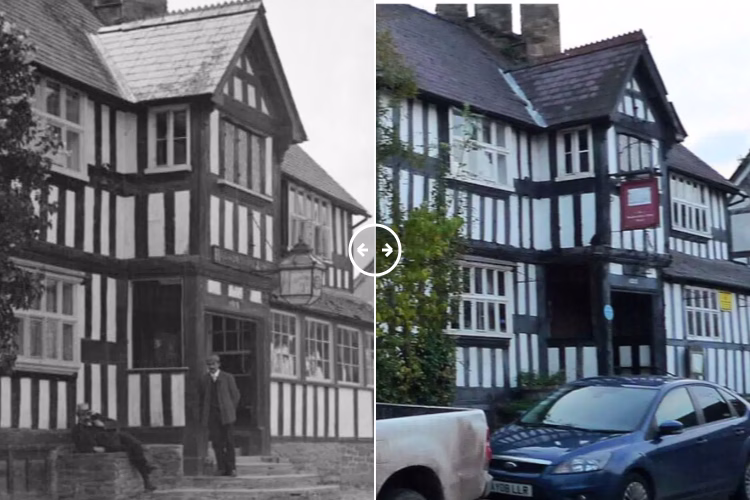Then and now comparison: The Radnorshire Arms Presteigne 1900 – 2024
