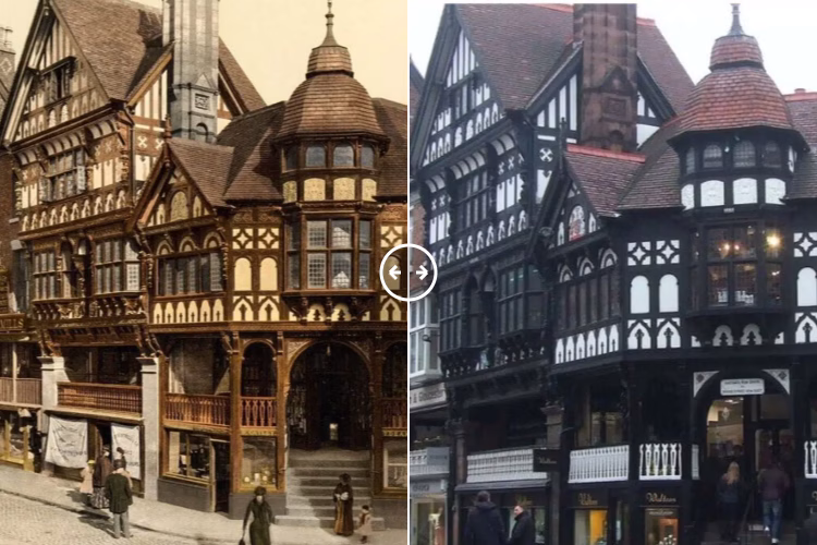 Then and now comparison: The Rows Chester 1895 – 2024