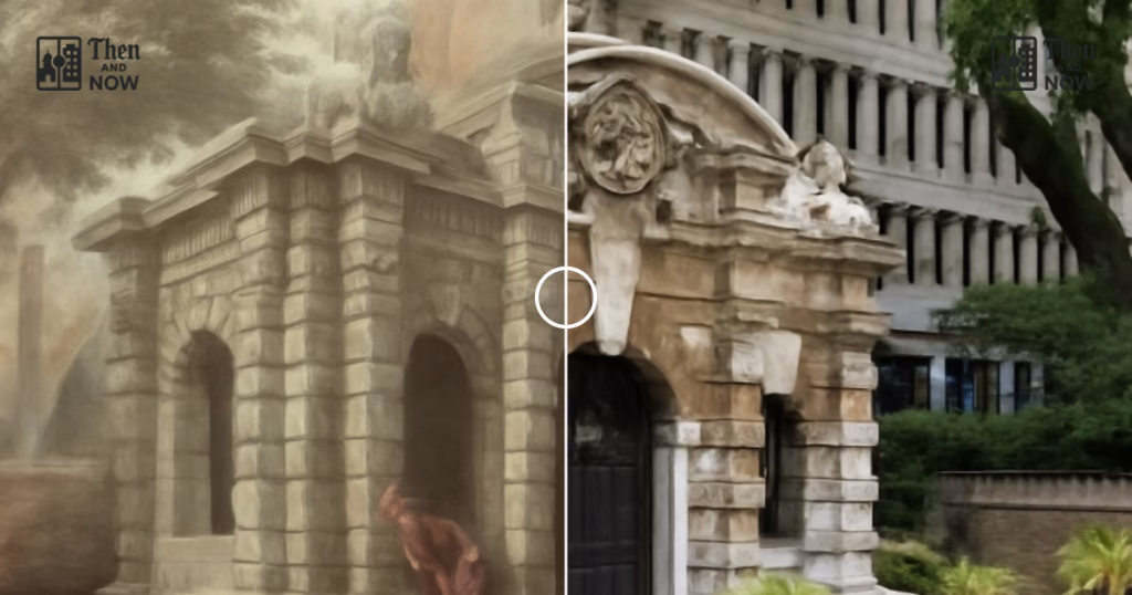 Then and now comparison: The York Water Gate 1845 – 2025