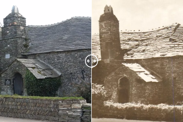 Then and now comparison: Tintagel Old Post Office 1933 – 2024