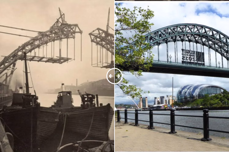 Then and now comparison: Tyne Bridge 1920 – 2024