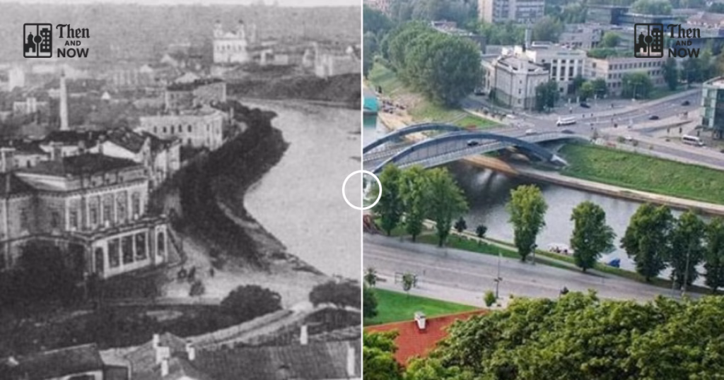 Then and now comparison: Vilnius, Lithuania 1900 – 2016