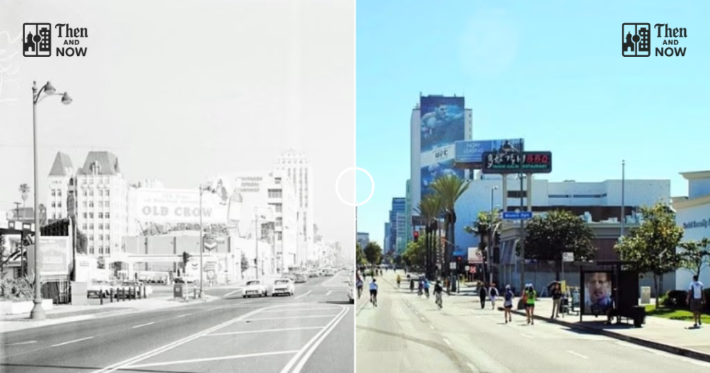 Then and now comparison: Wilshire Boulevard, LA 1960 – 2015