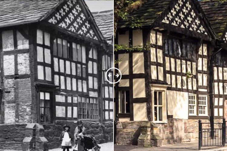 Then and now comparison: Ye Olde Boars Head Middleton 1890 – 2024